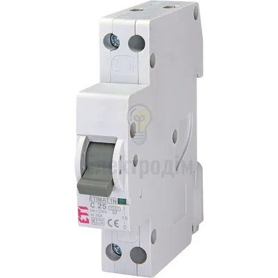 Авт. вимикач ETIMAT 6 1p+N (1мод.) С 25А 2191126 — купити в Електродім