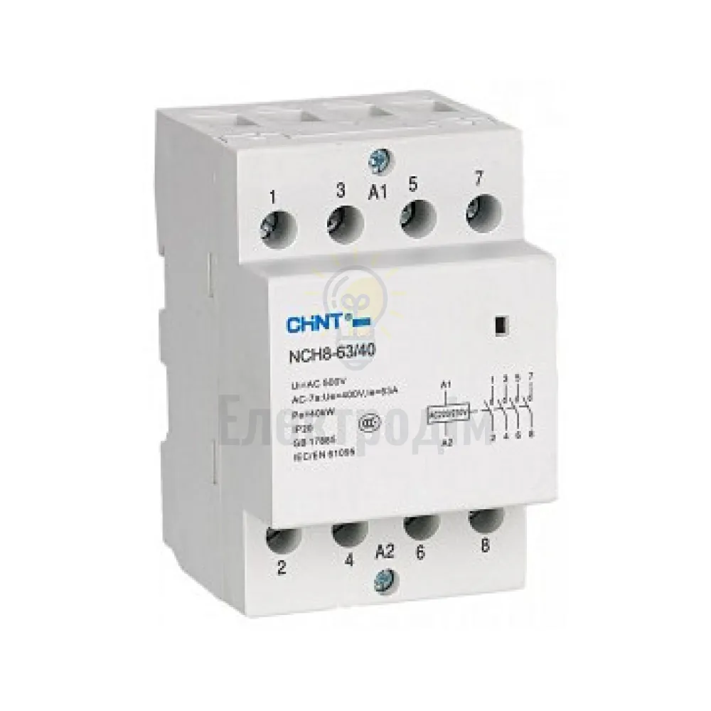 Контактор зм. стр. NCH8-40/40 4P 40A 4NO 256099 