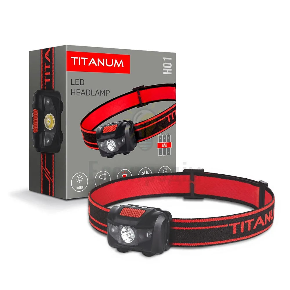 Налобний світлодіодний ліхтарик TITANUM 100Lm 6500K TLF-H01 