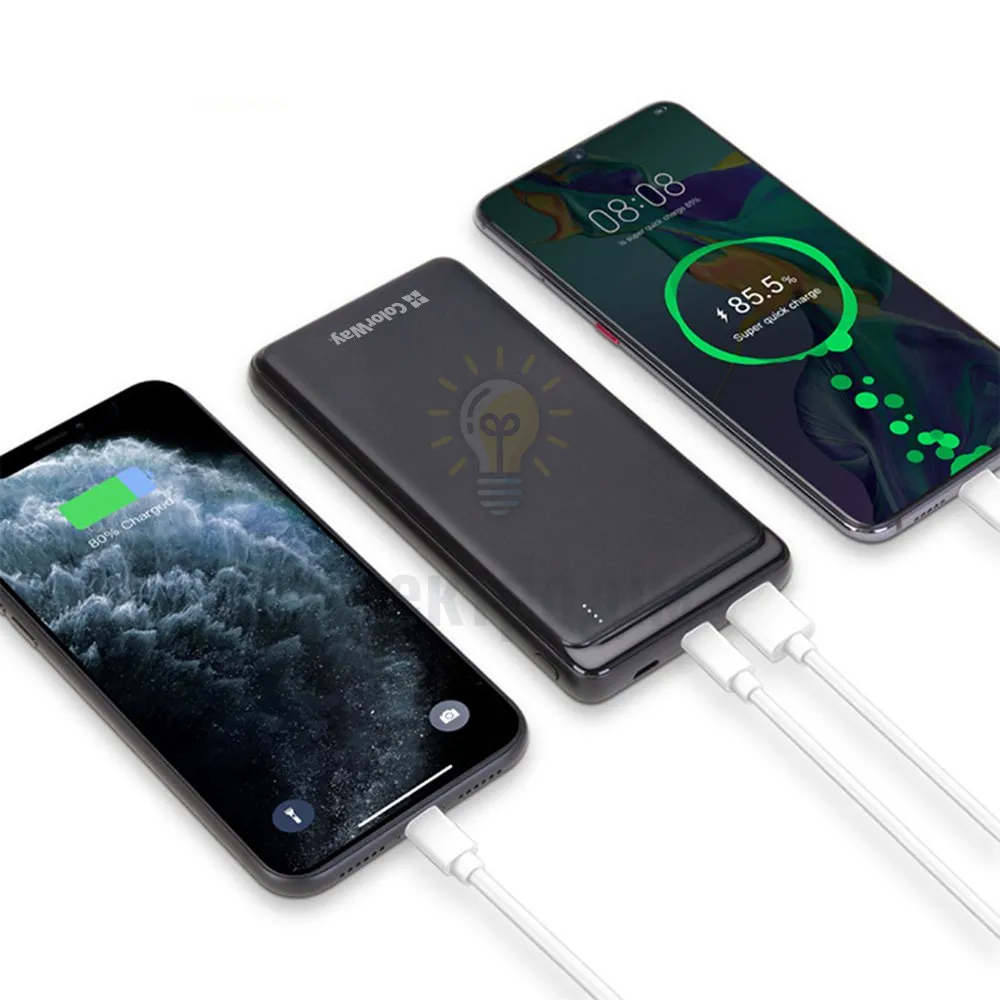 Павербанк УМБ ColorWay Power Bank 10 000 mAh Slim (USB QC3.0 + USB-C Power Delivery 18W) Black CW-PB100LPG3BK-PD)  - фото 2