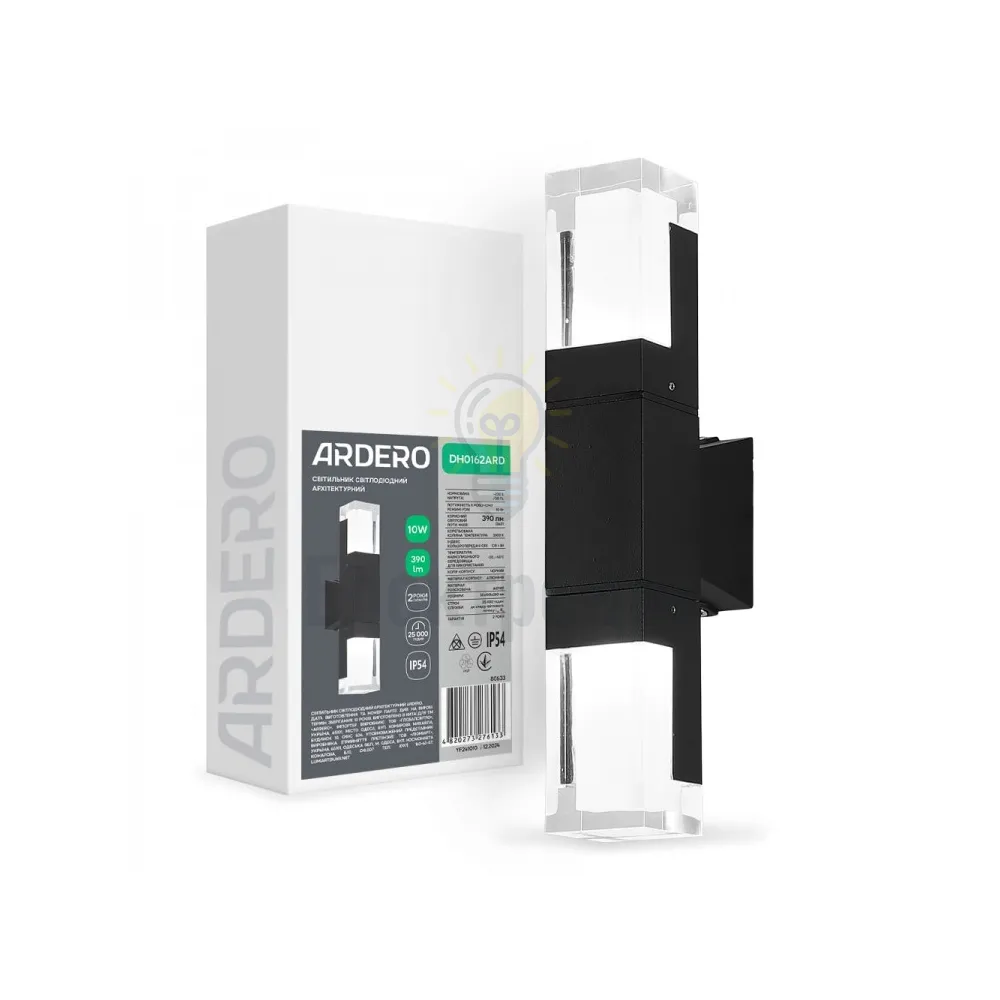 DH0162ARD 230V COB 10W 390Lm 3000K чорний 50*100*300mm IP54 80633 