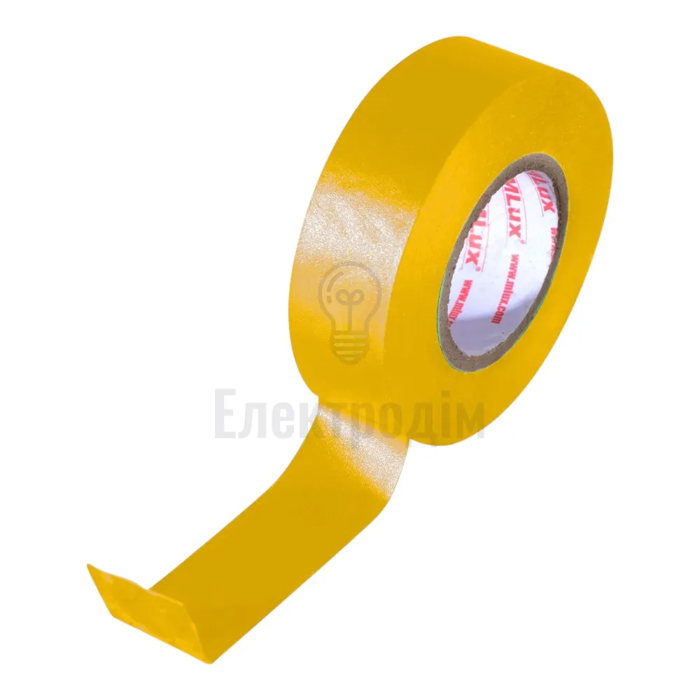 Ізоляційна стрічка Жовта ПВХ ізострічка MLux BASE (1 шт.) 98130  - фото 1