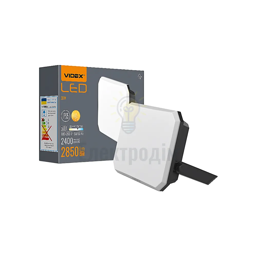 LED прожектор VIDEX F3 30W 5000K 220V Black VLE-F3-0305B 