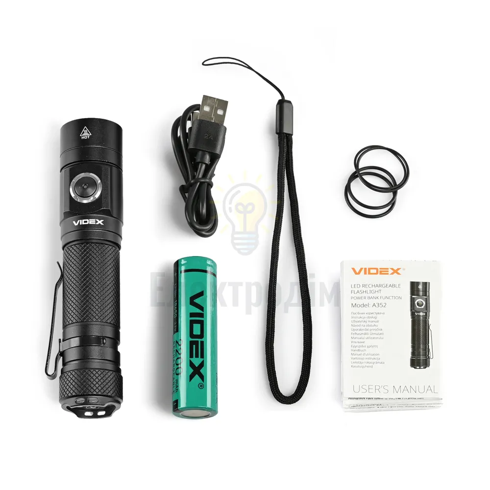 Портативний світлодіодний ліхтарик VIDEX  600Lm 5000K VLF-A352  - фото 4