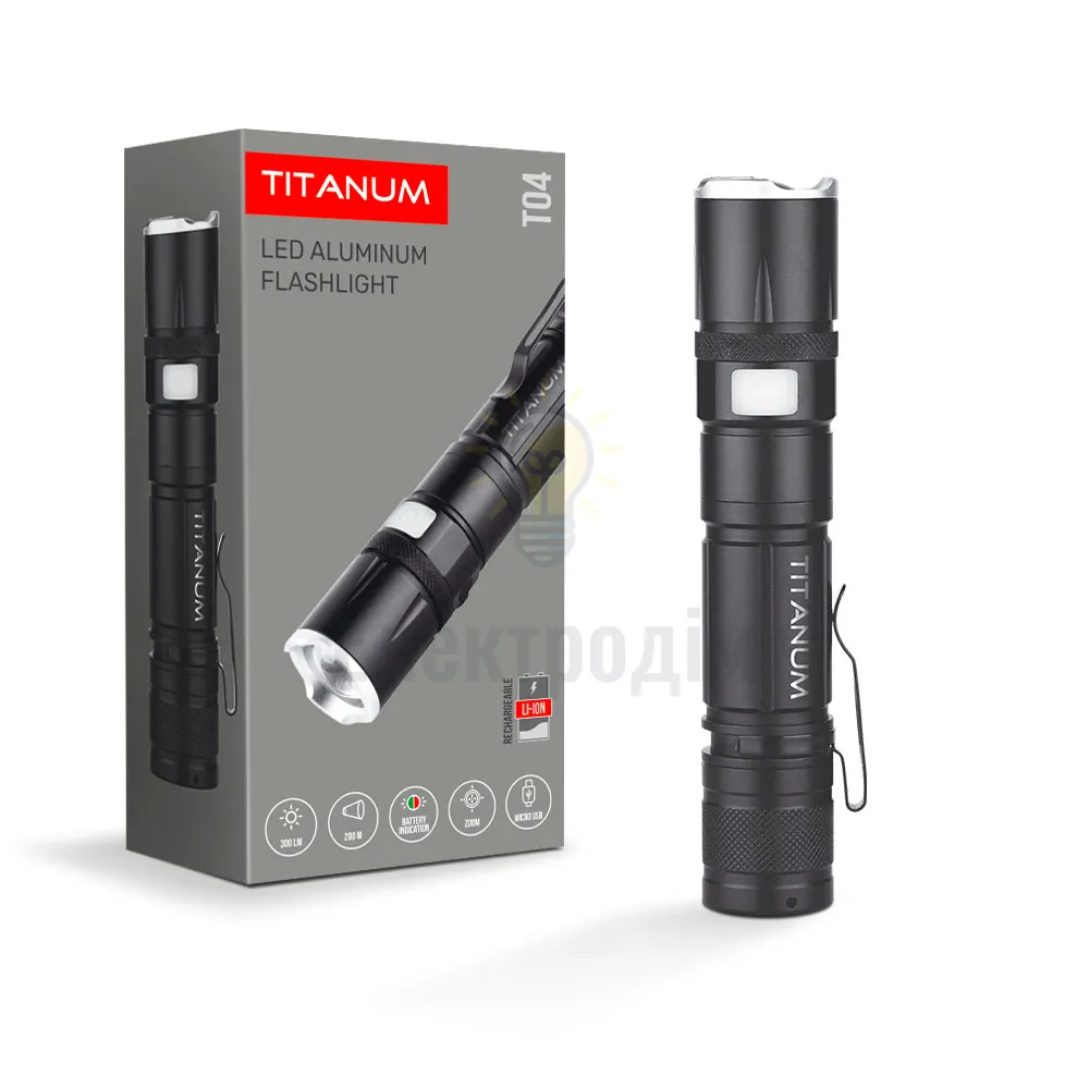 Портативний світлодіодний ліхтарик TITANUM 300Lm 6500K TLF-T04 