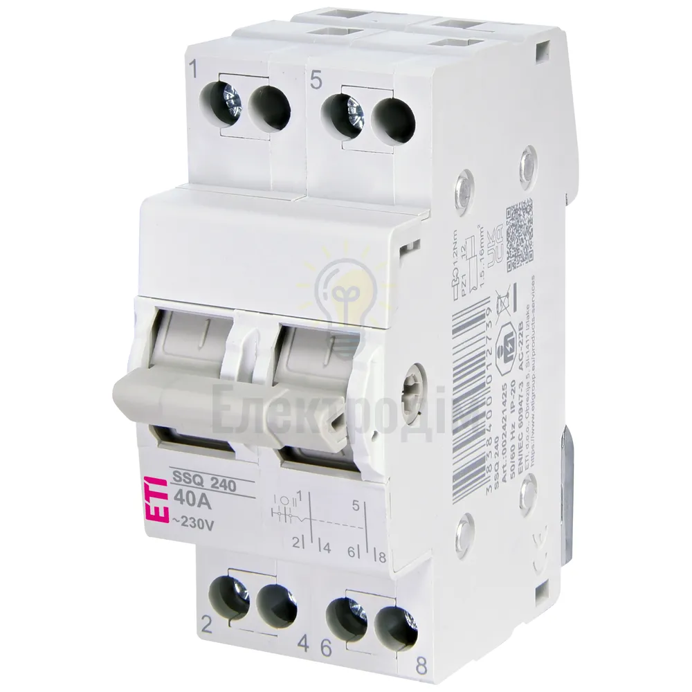 Перемикач навантаження SSQ 225 1-0-2, 2p 40A 2421425 