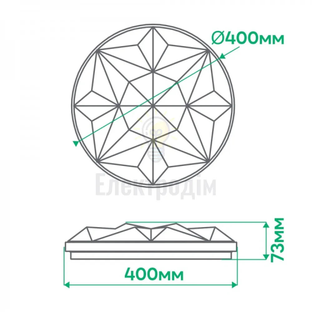 AL5000-2ARD 54W коло 4050Lm 2700K-6500K 400*400*73mm RGB AMBER 80051  - фото 4