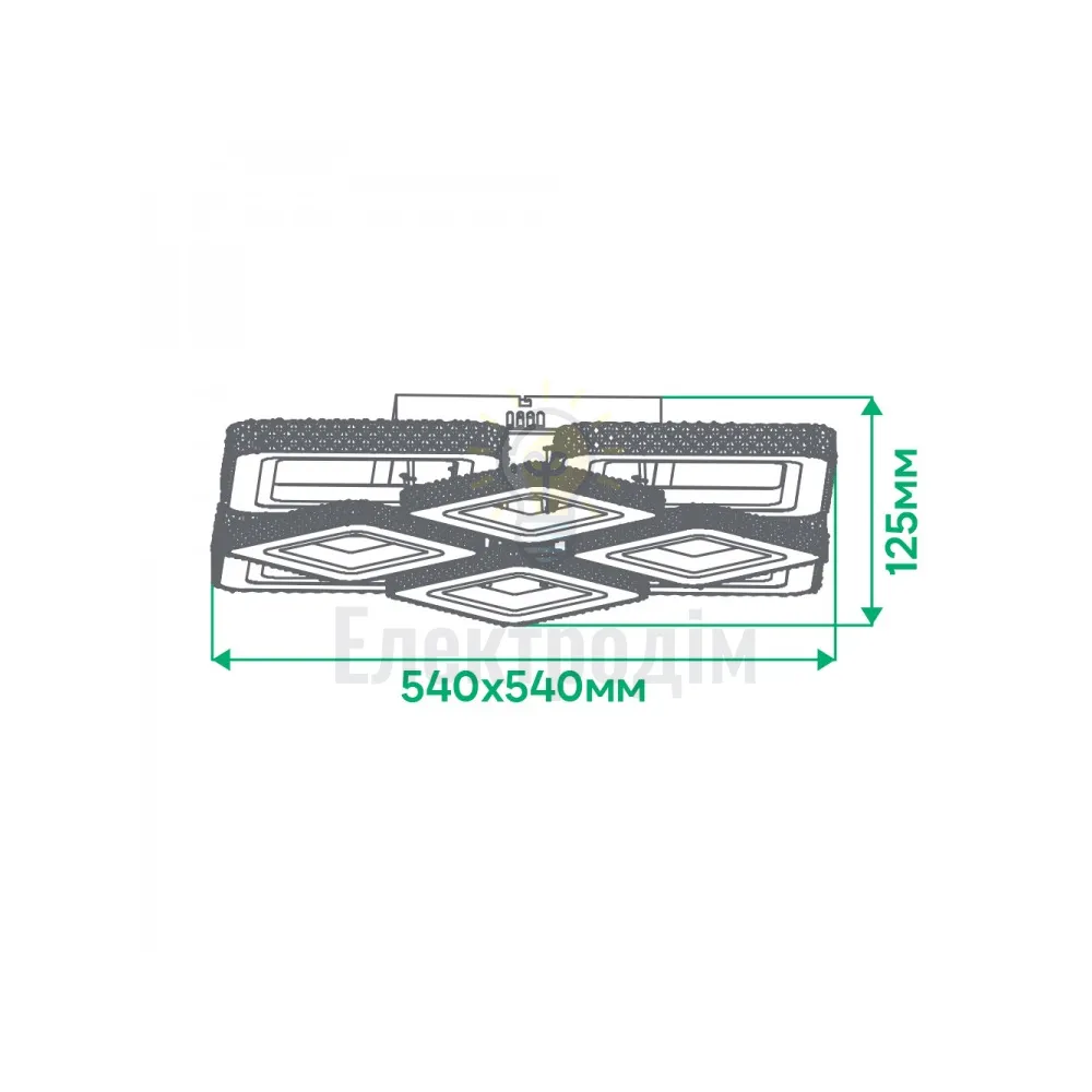 AL6168ARD 177W квадрат 16500Lm 3000K-6500K 540*540*125mm VIVID 80085  - фото 3