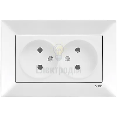 Розетка 2-на  Viko Meridian біла 90970055-WH — купити в Електродім