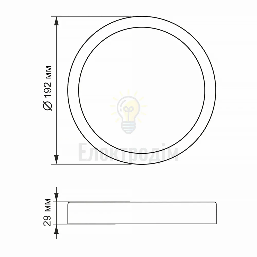 LED Світильник накладний круглий 18W 5000К 220V чорний VL-DLRS-185B Videx VL-DLRS-185B  - фото 4
