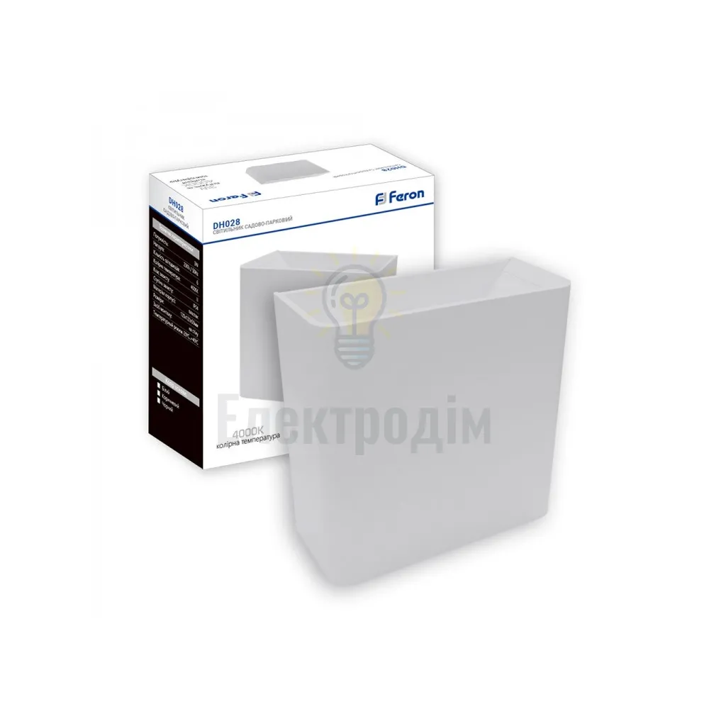 DH028 3W 4000К 230V 100Lm IP54 білий 120*120*50 11886 