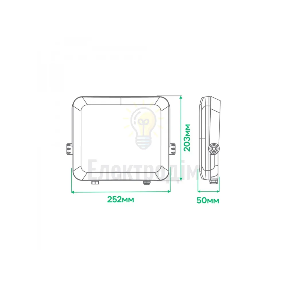 LL-4100ARD 100W 10000Lm 6500K (252*203*50мм) чорний IP65 80228  - фото 1