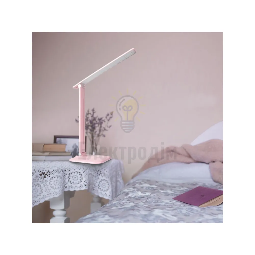 DE1725ARD настільний світильник рожевий 9W 6500К 500 LM (36*15*15cm) IP20 01956  - фото 4