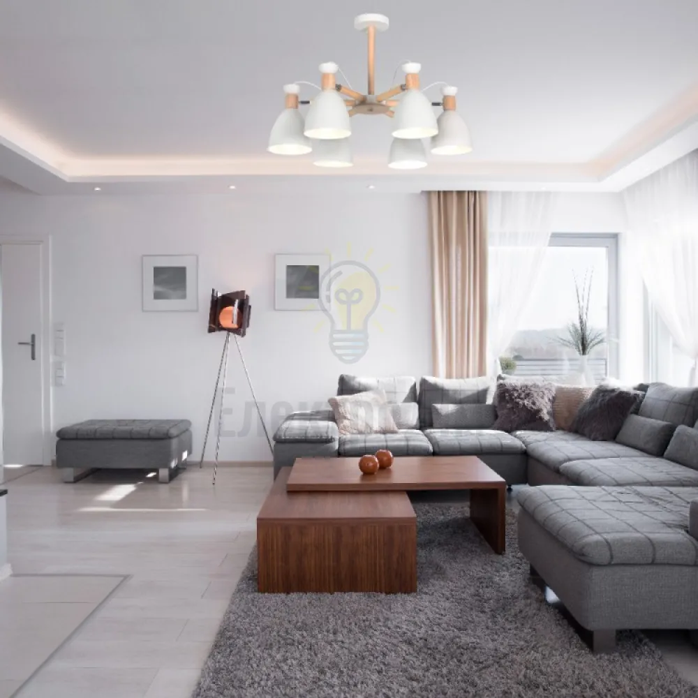 AL6196-1ARD 6*E27*40W 650*430mm білий SCANDY 80101  - фото 3