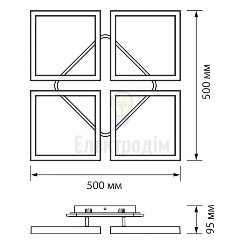 AL6490-1ARD 90W 5100Lm 3000K-6000K 500*500*95mm білий URBAN W 80935  - фото 1