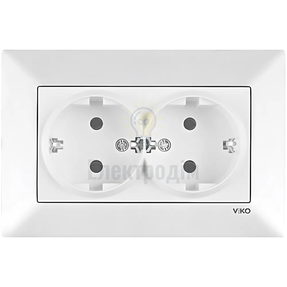 Розетка 2-на із з/к  Viko Meridian біла 90970056-WH 