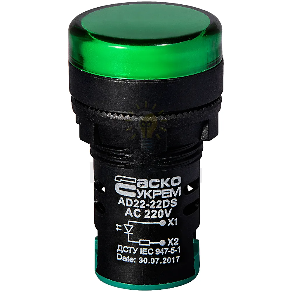 Сигнальна арматура AD22-22DS зелена 220V АC A0140030045 