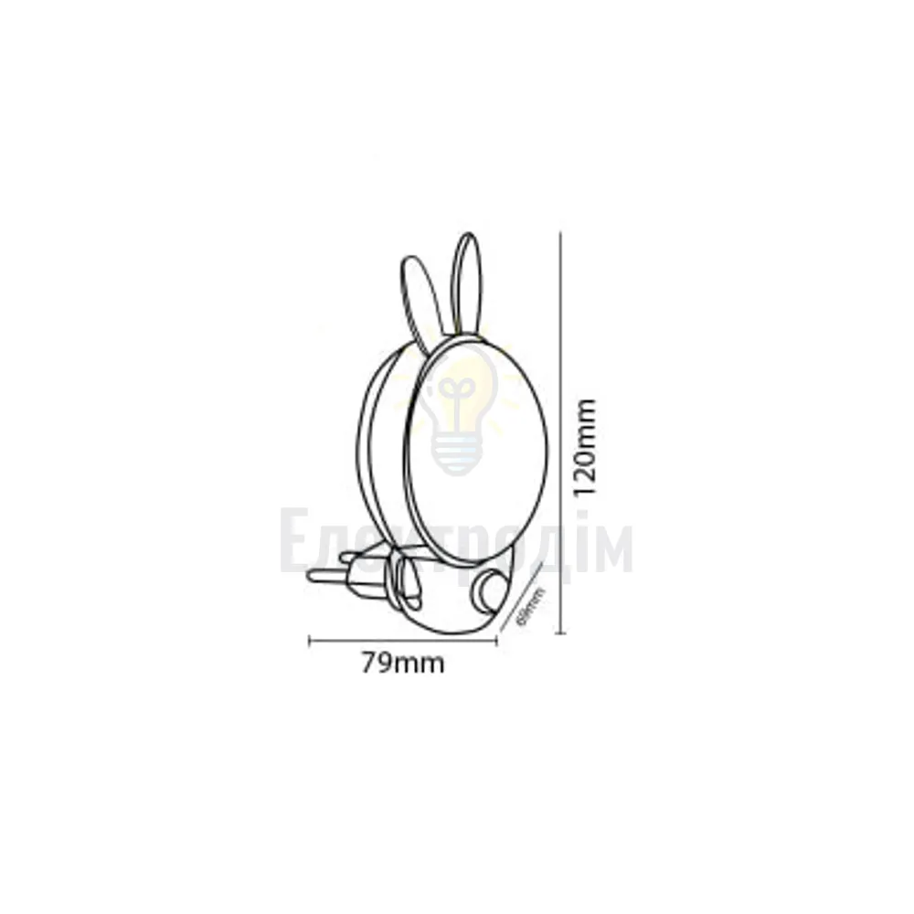 Нічник led BUNNY 2CCT блакитний 98770  - фото 2