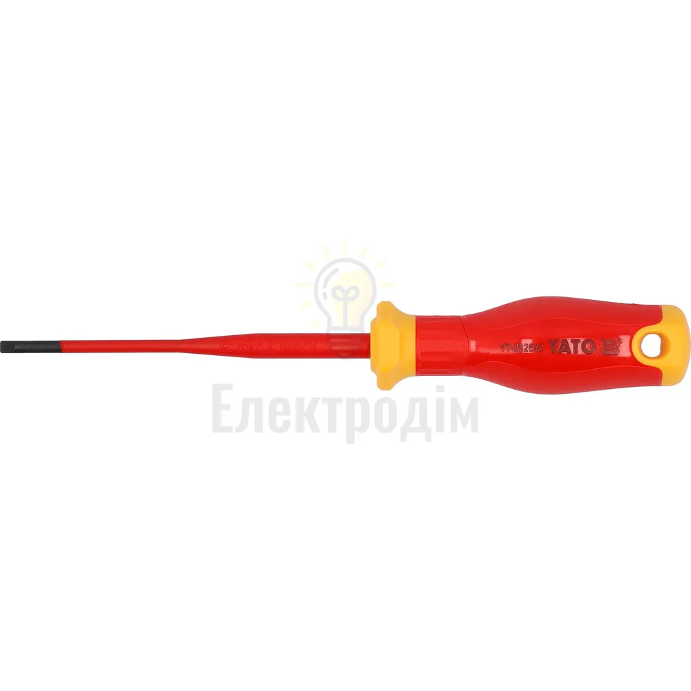 Викрутка з плоским шліцом діелектрична ізольована YATO SL3.5*100/188mm YT-282642  - фото 1