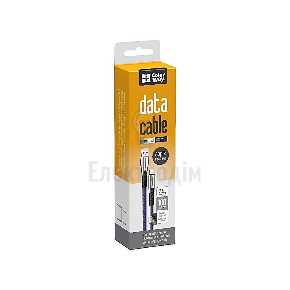 Кабель USB Lightning ColorWay CW-CBUL010-BL 2,4A 1м синій CW-CBUL010-BL 