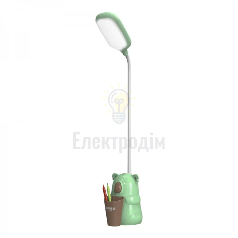 TGX-L4 настільний акум. світильник 4W 250Lm 4000K, 1200mA, USB (1,2м), 3 рівня яскр.,зелений/рожевий 97902  - фото 2