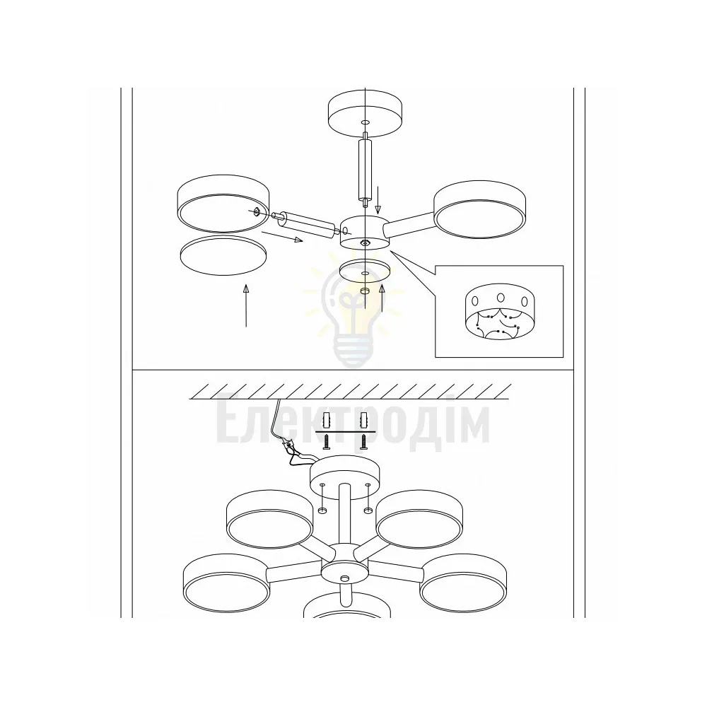 AL6195ARD 65W 5200Lm  3000K-6500K  580*160mm SCANDY 80098  - фото 4