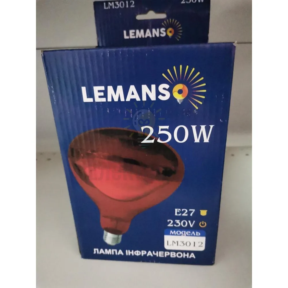 Лампа інфрачервона Lemanso 250W E27 230V червона LM3012 