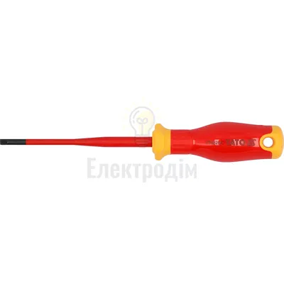 Викрутка з плоским шліцом діелектрична ізольована YATO SL4*100/188mm YT-282643 — купити в Електродім