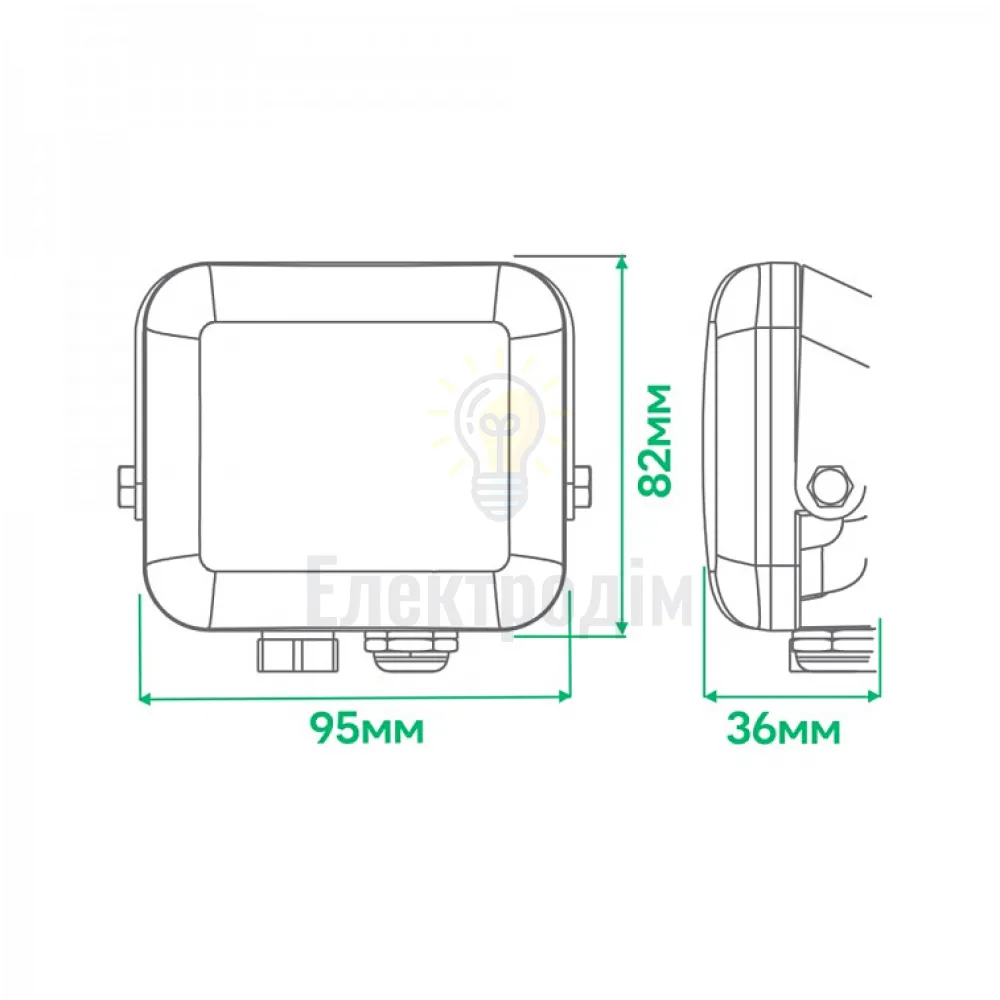 LL-4010ARD 10W 1000Lm 6500K (95*82*36мм) чорний IP65 80224  - фото 2