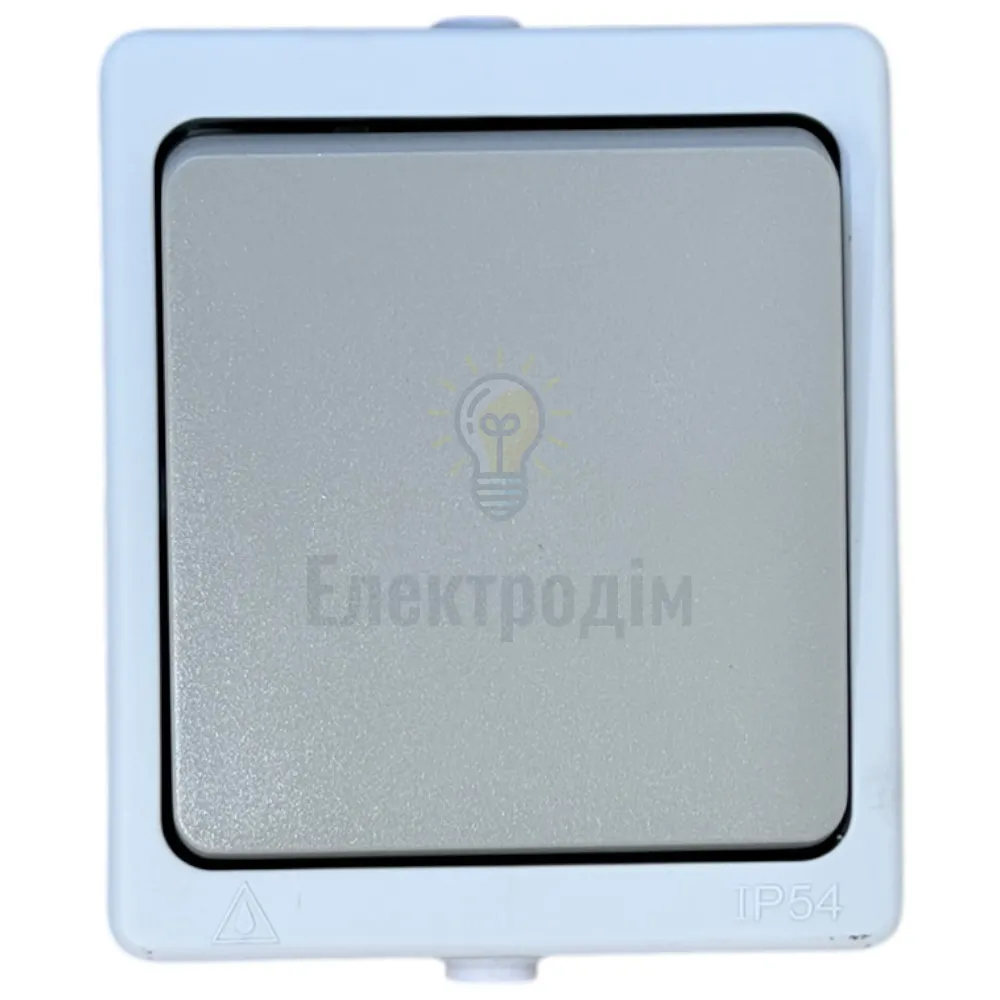 EV211-WG вимикач 1-кл., сірий, 10А IP54 Siena 80951 