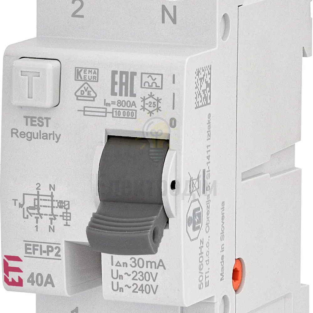 Реле диференційне (ПЗВ) 2р EFI6-P2 40/0,03 тип AC (6kA) 2061252 
