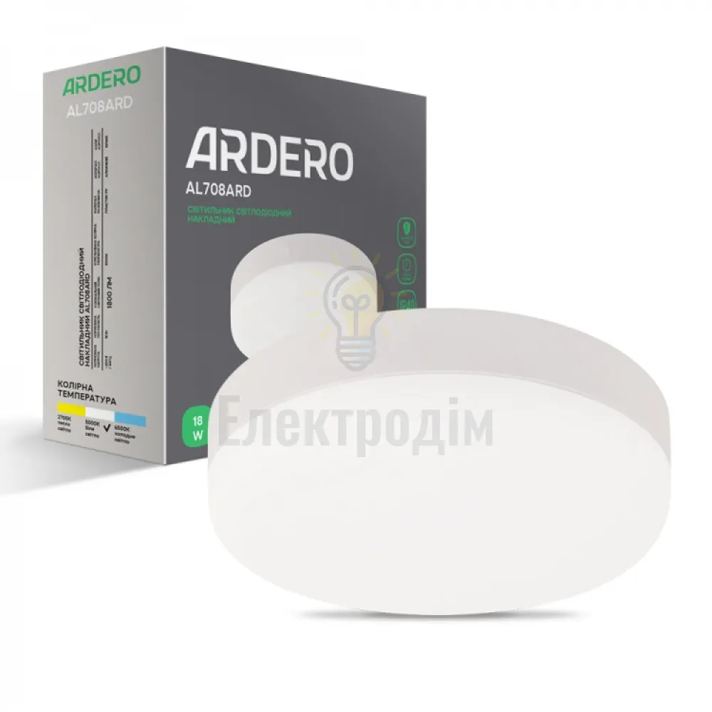 AL708ARD 18W коло накладний 1800Lm 5000K 120*40mm 80001 