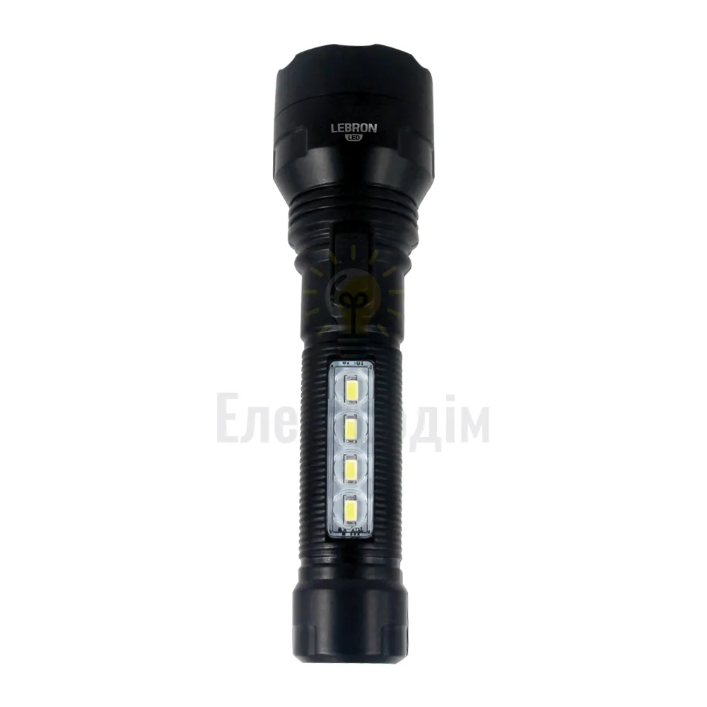 LED ліхтар ручний акумуляторний LEBRON L-HL-40, ABS, чорний, 2W + 0,8W, 1200mAh Li-Ion 15-15-40 URSA 