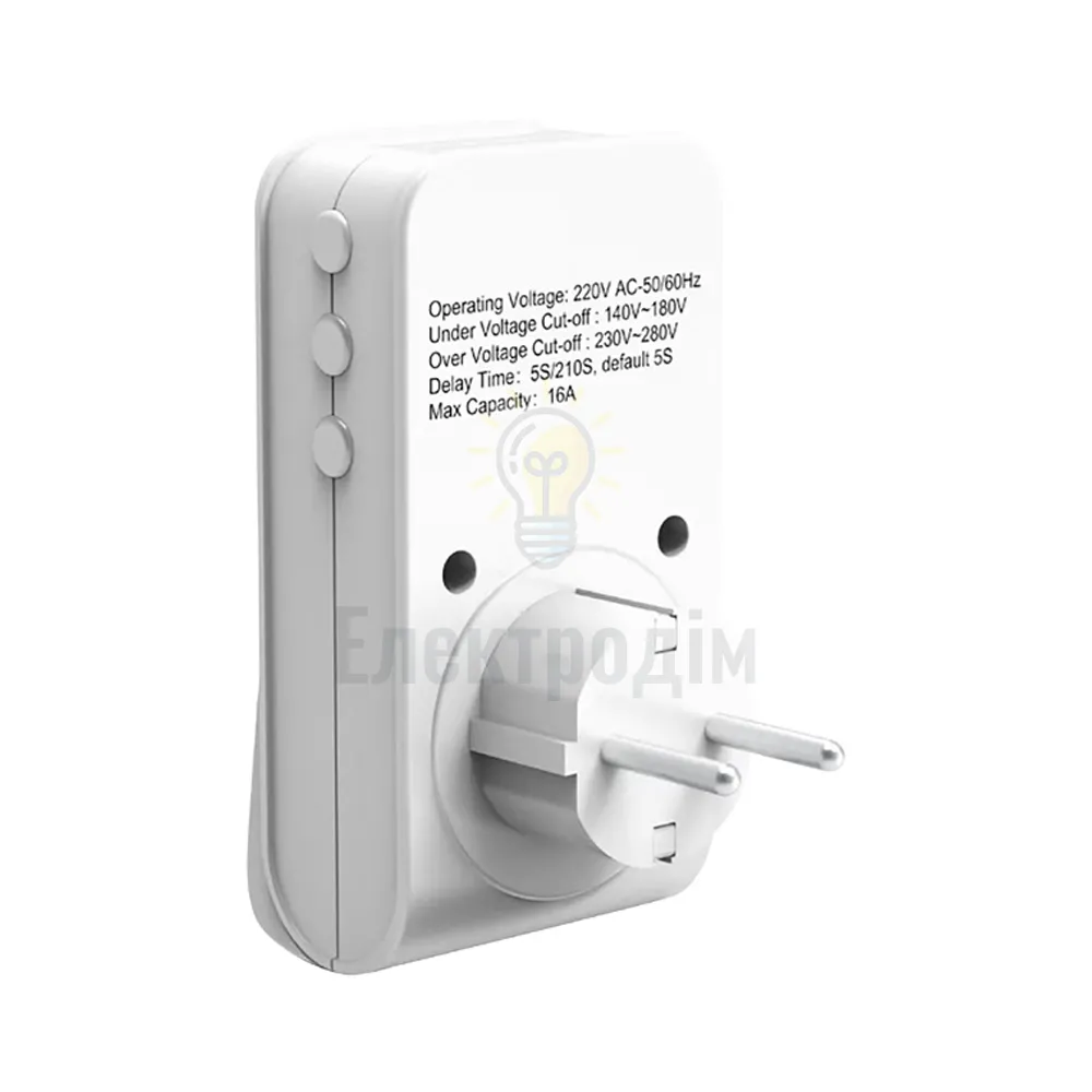 HOROZ Реле напруги в розетку PROTEX-R 16А 165V-260V 131-001-0001-010  - фото 1