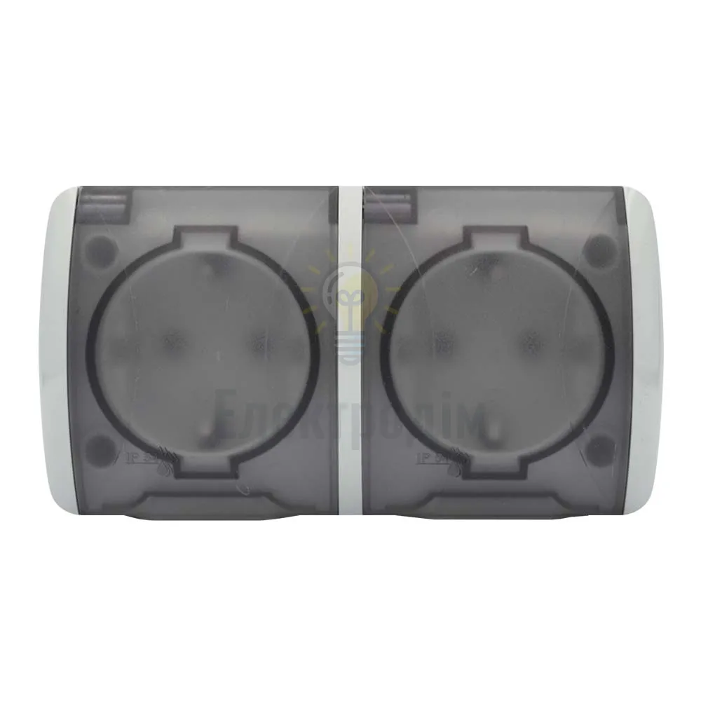 Розетка ALSU Розетка  EVA 2-на з/з з кришкою IP-54 554-011500-938 