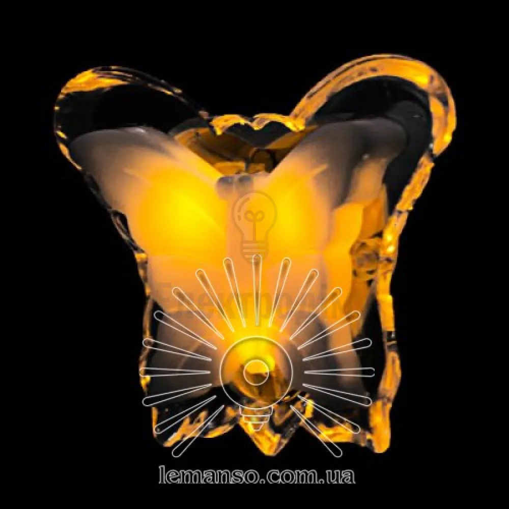 Нічник Lemanso метелик 3 LED жовтий NL102 