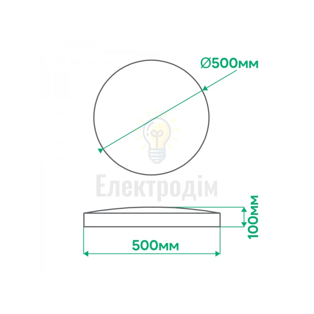 AL6085ARD 60W коло чорний 4500Lm 2700K-6500K 500*500*100mm NOVA 80057  - фото 1
