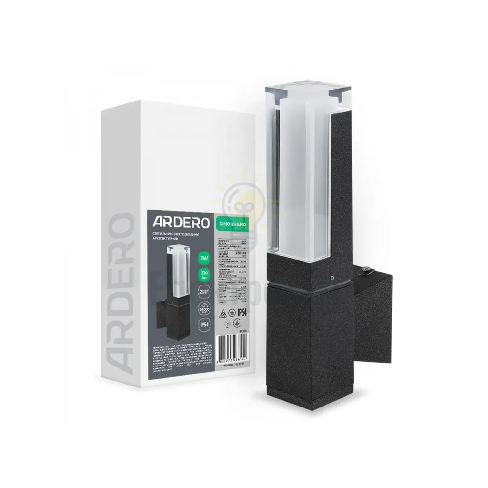 DH0161ARD 230V COB 7W 230Lm 3000K чорний 50*100*270mm IP54 80634 