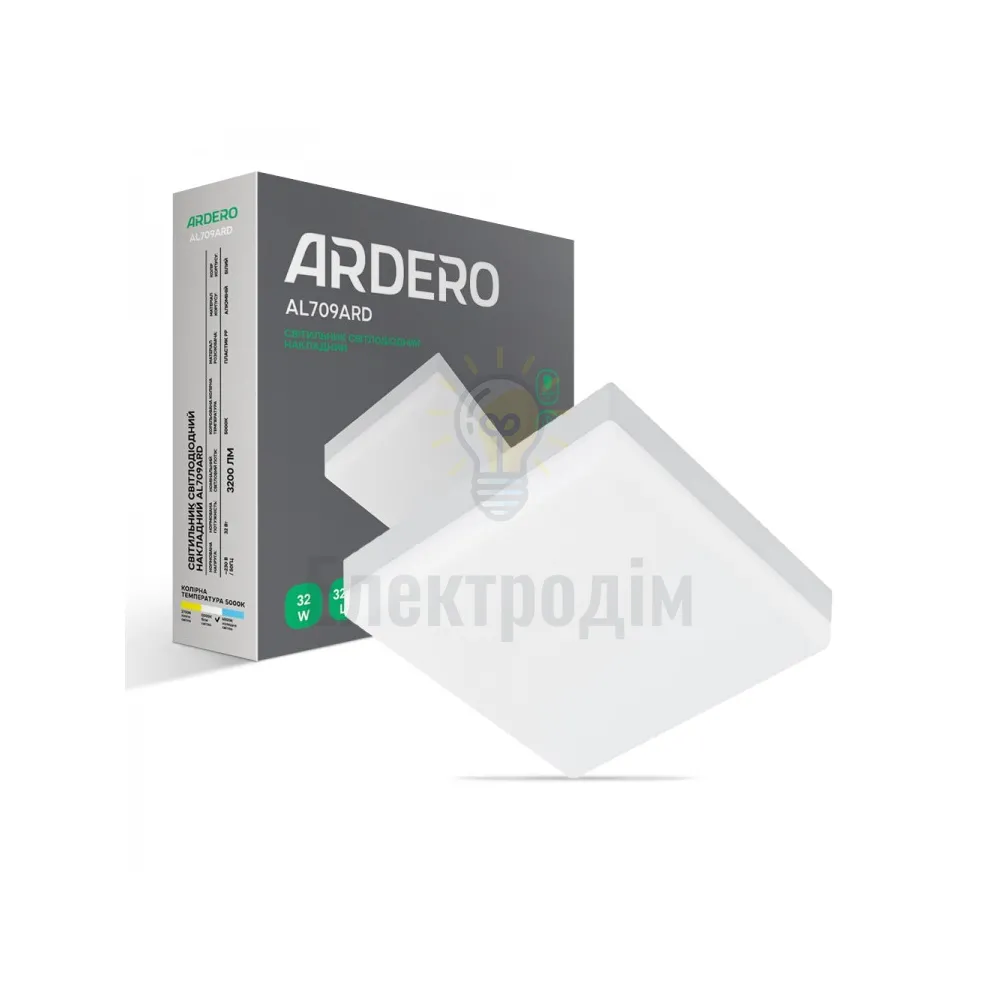 AL709ARD 32W квадрат накладний 3200Lm 5000K 225*225*40mm 80007 