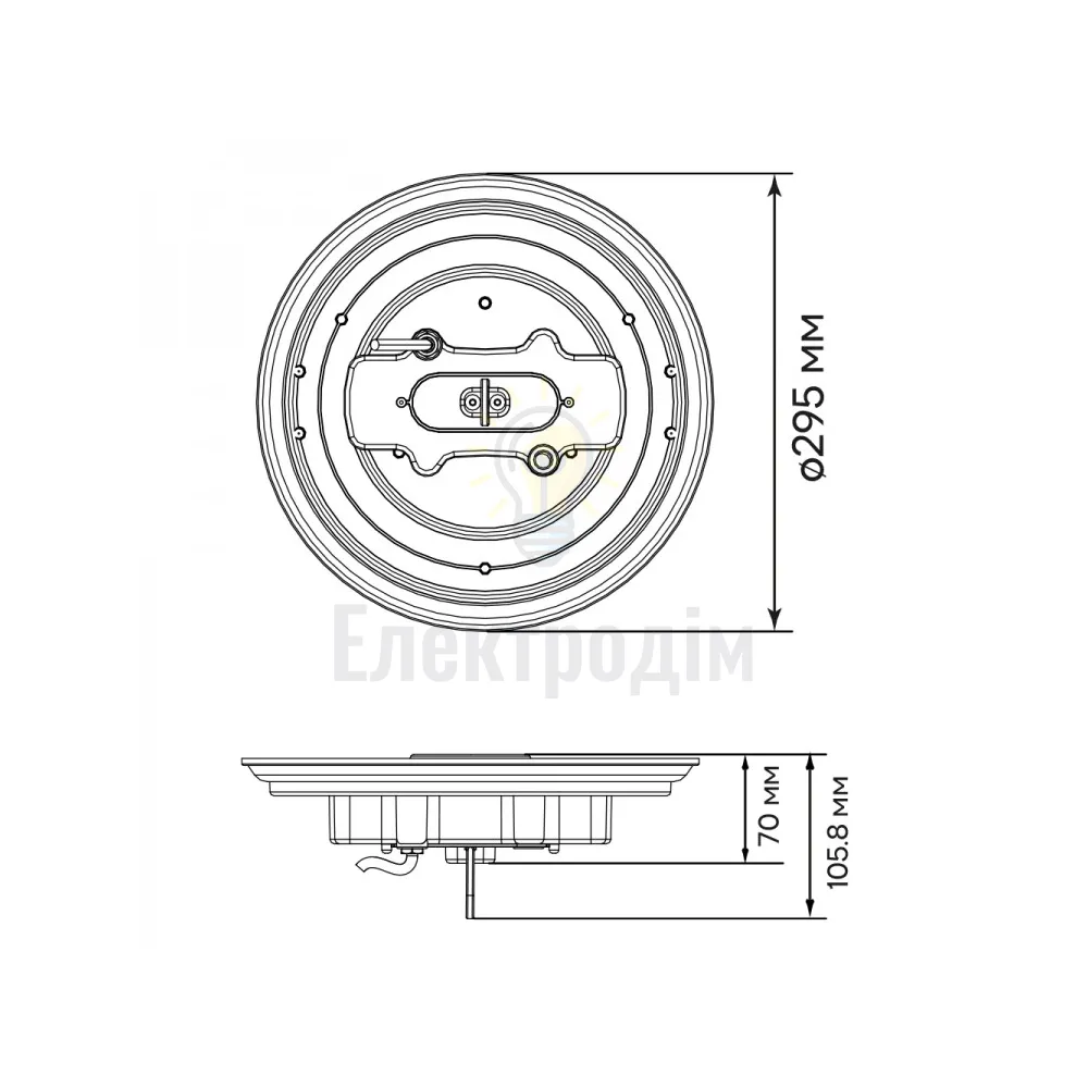 Підвісний AL1011 150 Вт, світильник промисловий highbay, 90°, 6500K, IP65, ф295*70 мм ARD 80358  - фото 3
