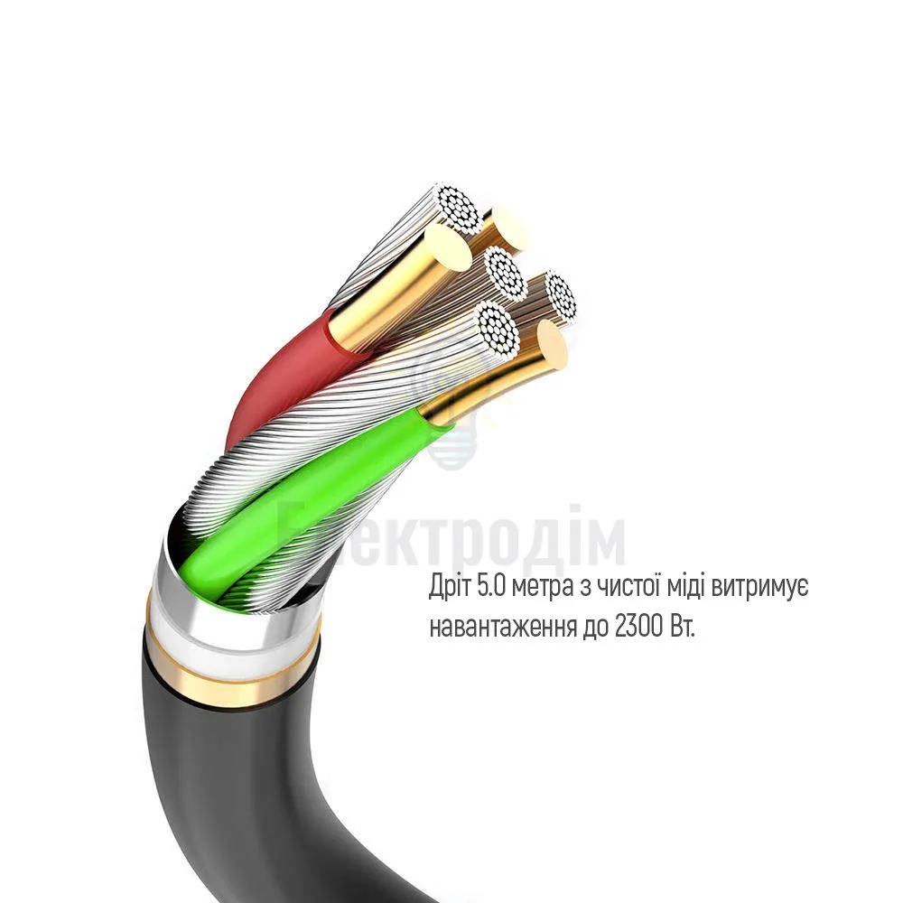 Подовжувач ColorWay Фільтр мережевий 4 розетки/2USB-A/1Type-C 5м чорний CW-CHE435PDB ColorWay CW-CHE435PDB  - фото 16