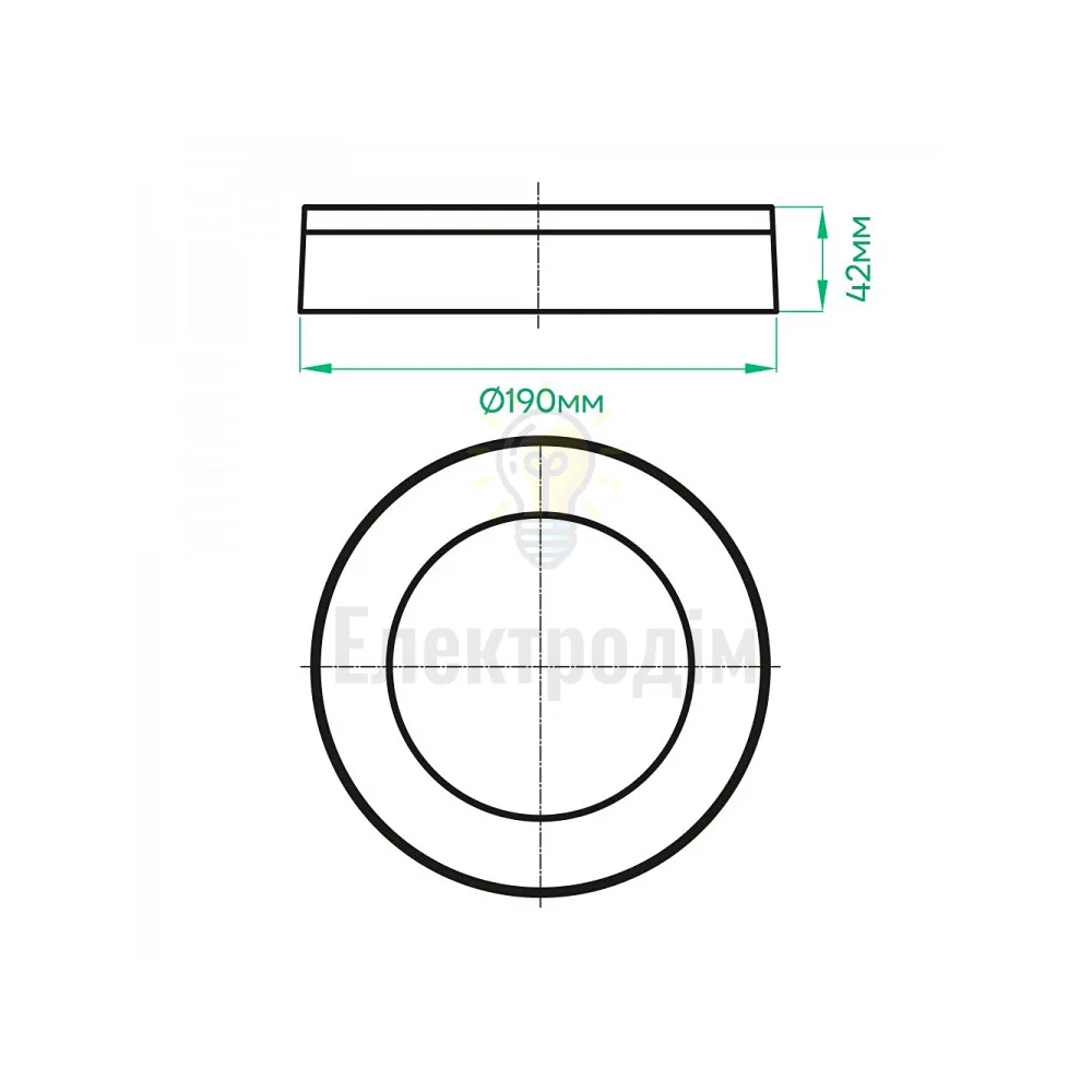 AL3007-RW 15W 5000К IP65, круг, білий, Ф190*42мм 80215  - фото 2