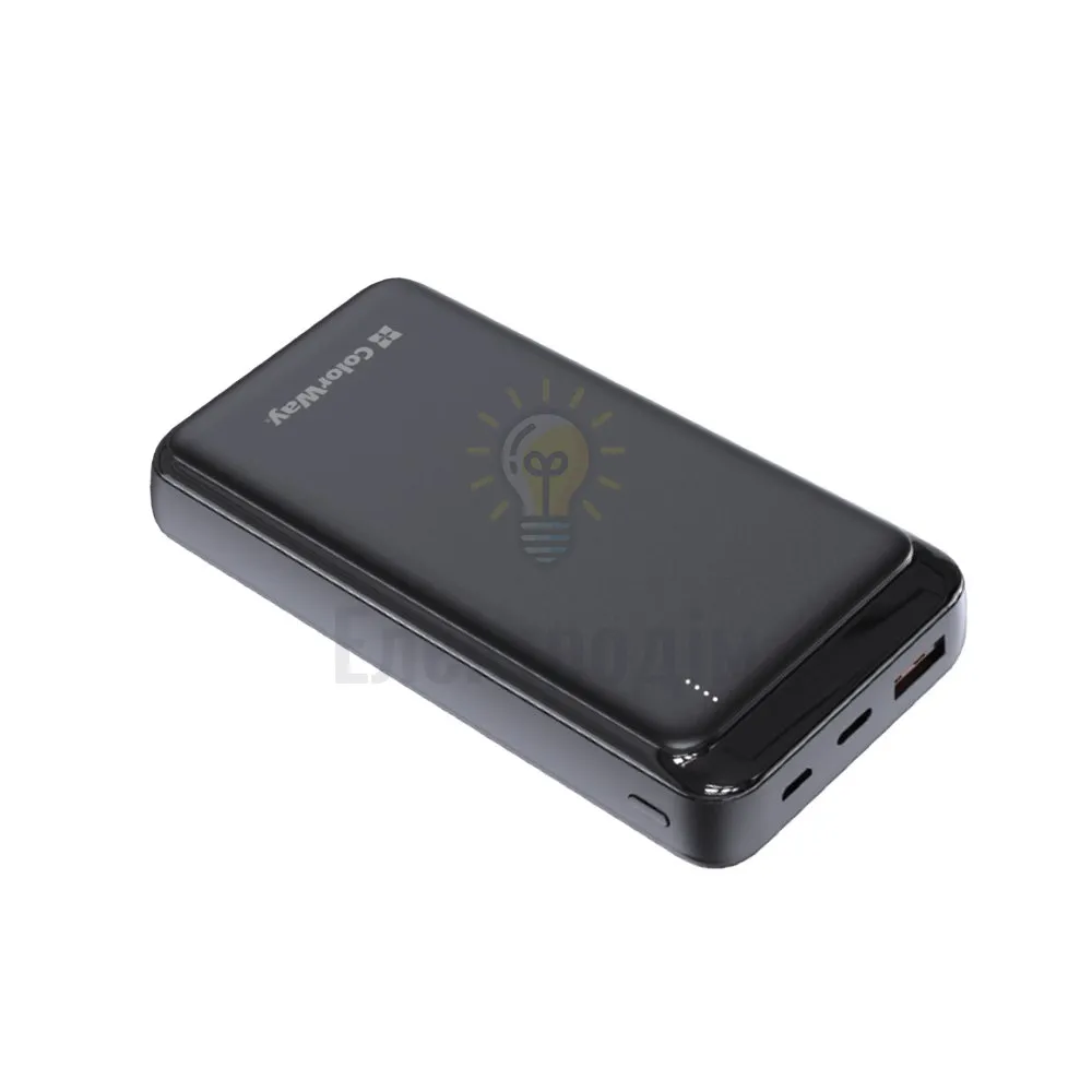 Павербанк 20000 mAh ColorWay CW-PB200LPG3BK-PD 20W QC+PD slim чорний CW-PB200LPG3BK-PD  - фото 7