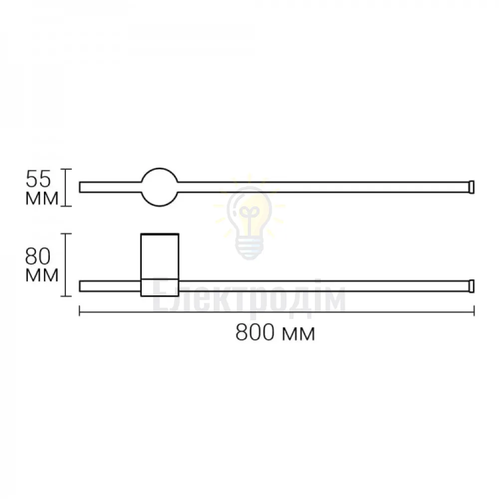 AL8150ARD 230V 9W, білий 360LM 4000К 800*80*55mm IP20 80642  - фото 2