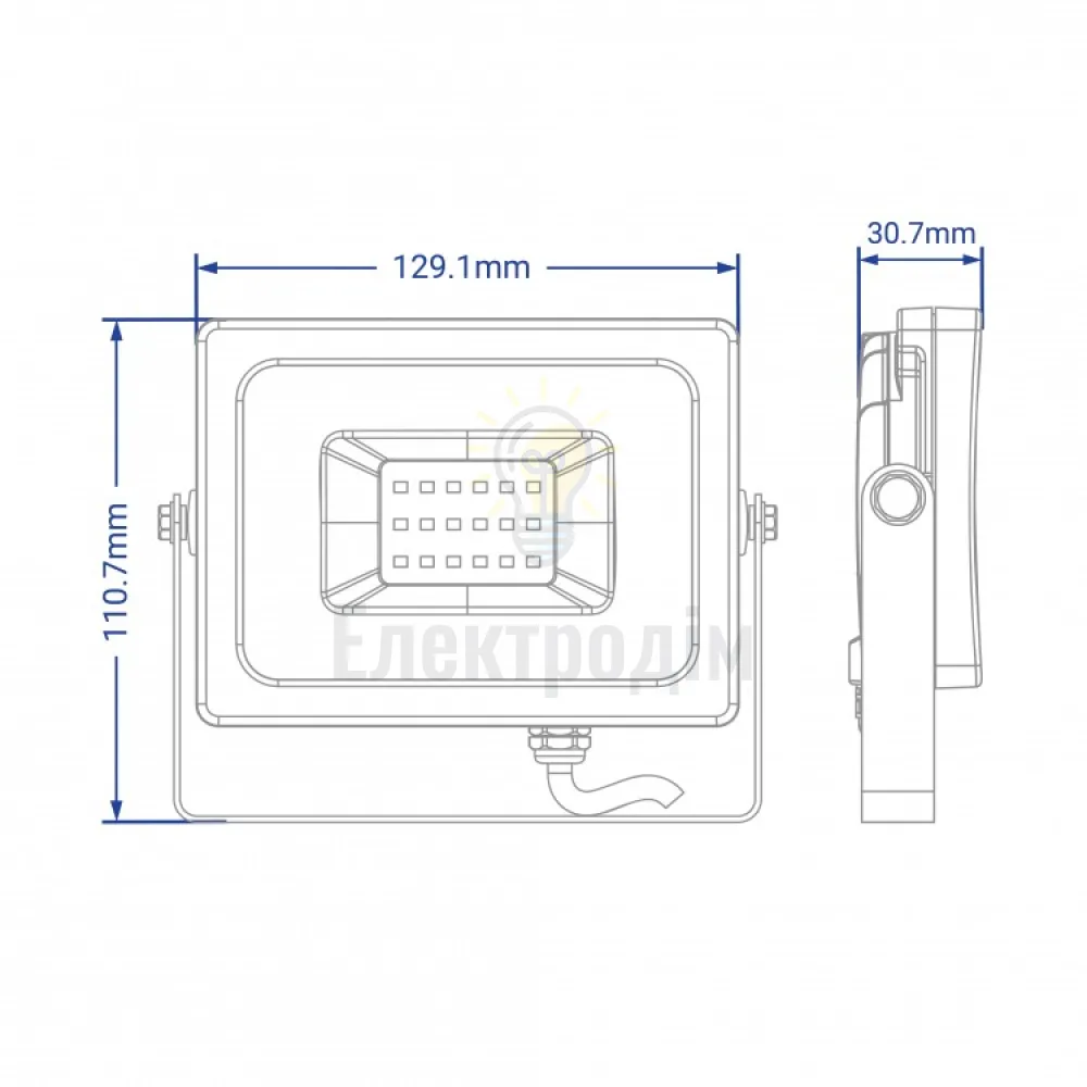 LL-6020 20W 1800Lm 6400K 230V (129*111*31mm) Білий IP 65 40052  - фото 2