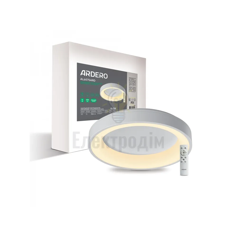 AL6075ARD 72W коло 4820Lm 2700K-6500K 450*80mm GLOW 80257 