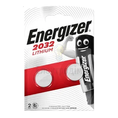 Батарейка CR2032 (бл-2шт) Energizer Lithium 98035 — купити в Електродім