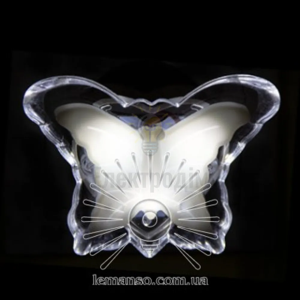 Нічник Lemanso метелик 3 LED білий NL100 