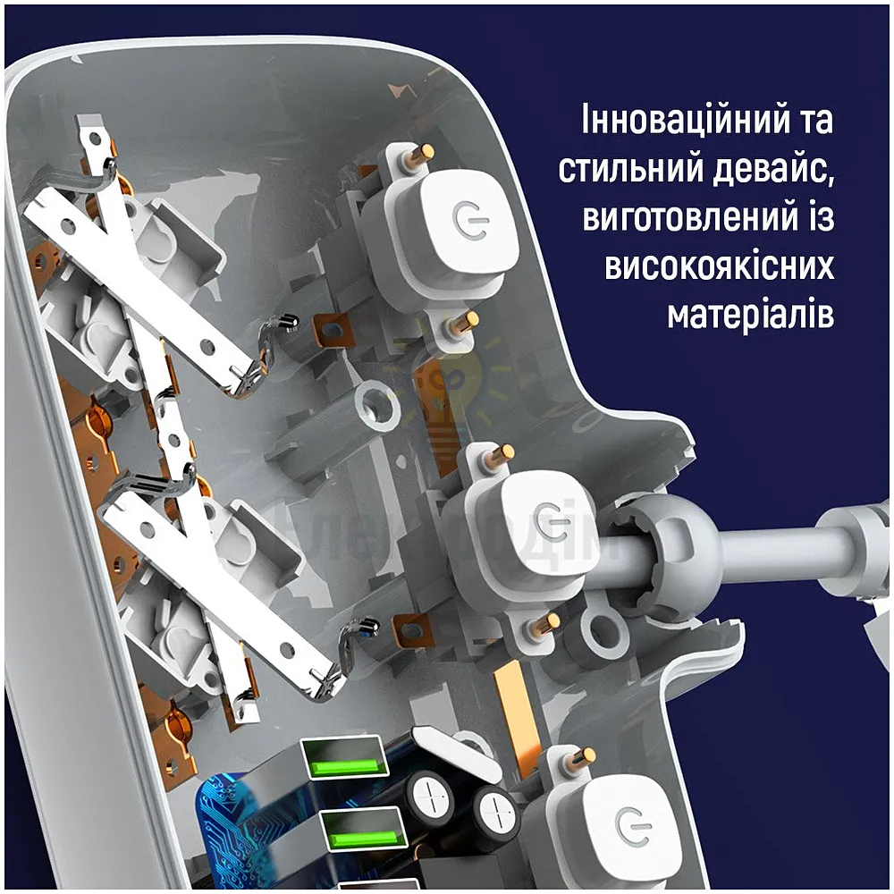 Подовжувач ColorWay Фільтр мережевий 2 розетки/3USB-A/1Type-C CW-CHE24PDW ColorWay CW-CHE24PDW  - фото 8