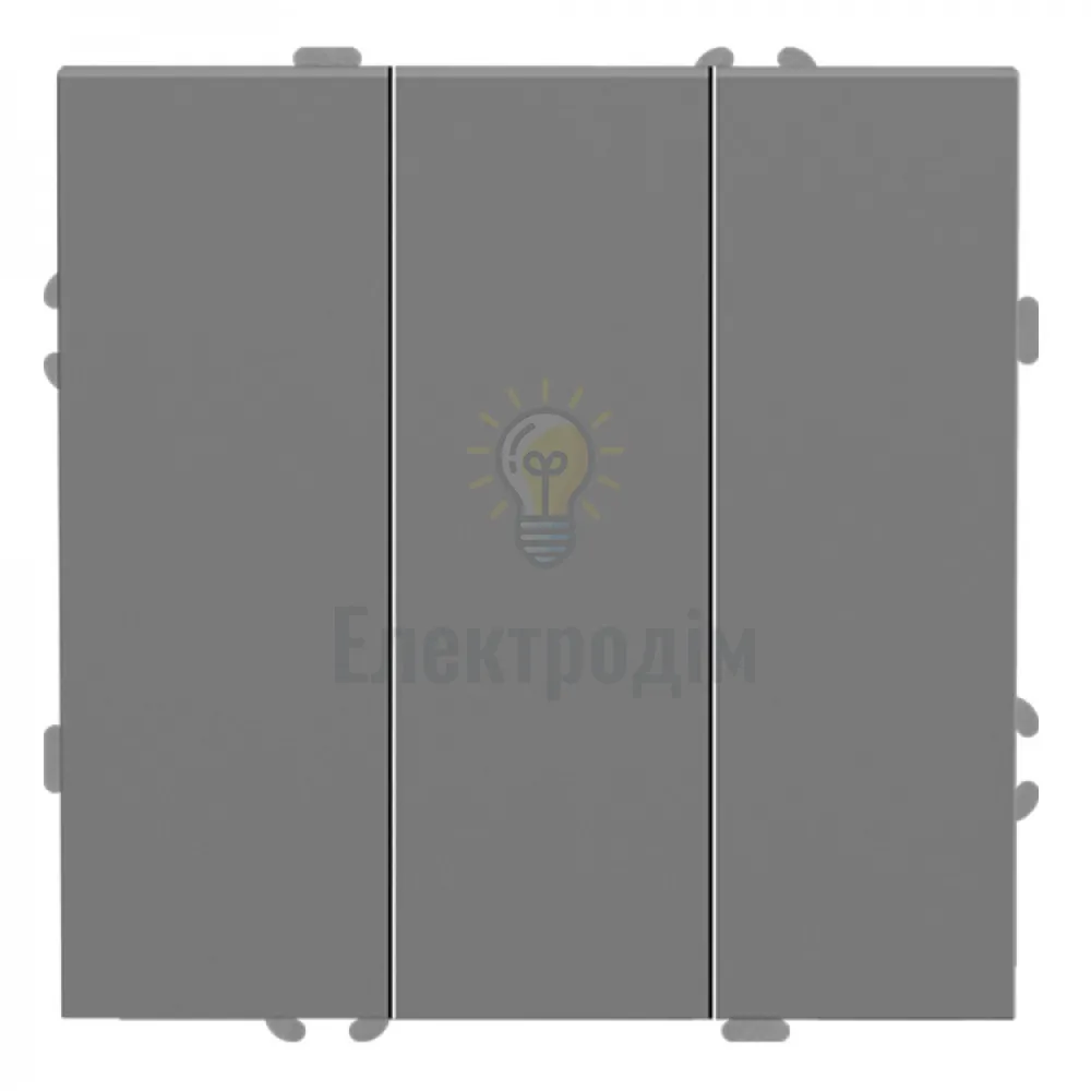 EV113-G вимикач 3-кл., механізм сірий 10А Soft 80765  - фото 2